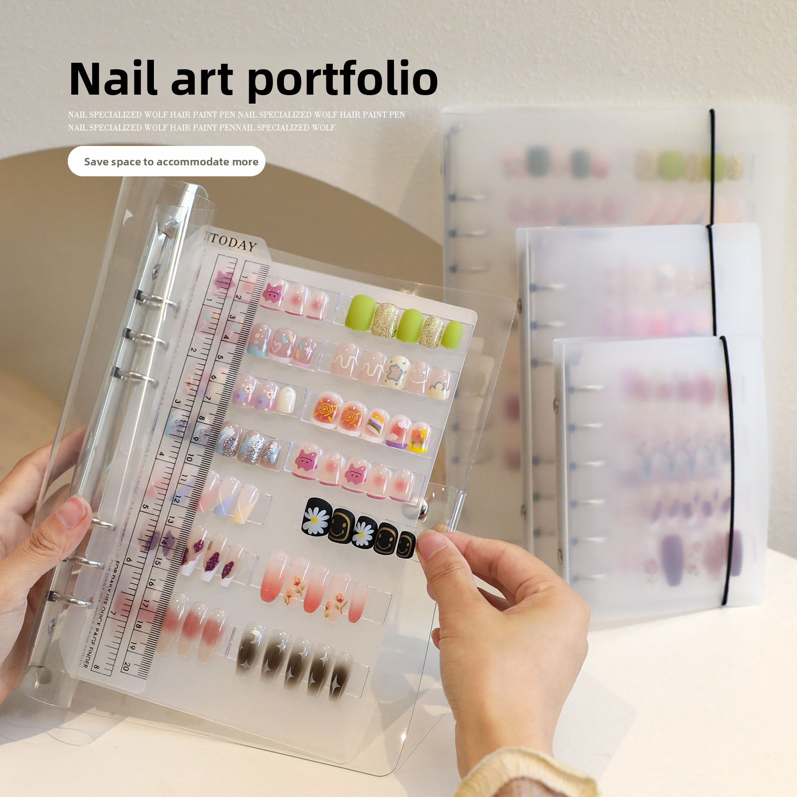 Photography Basic - Nagelkunst-Aufbewahrungsbuch mit Großer Kapazität, Ausstellungs-Fotoalbum, Kartenhalter,