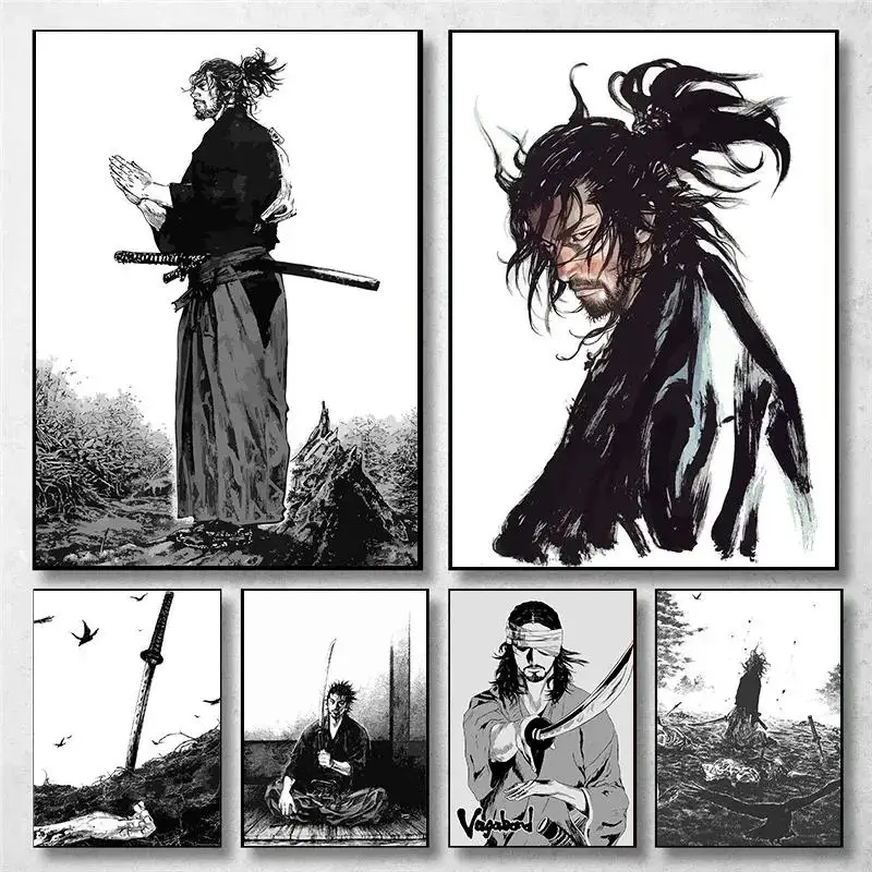 Photography Hobby - Vintage japanische Anime-Wandkunst, Miyamoto Musashi Vagabond