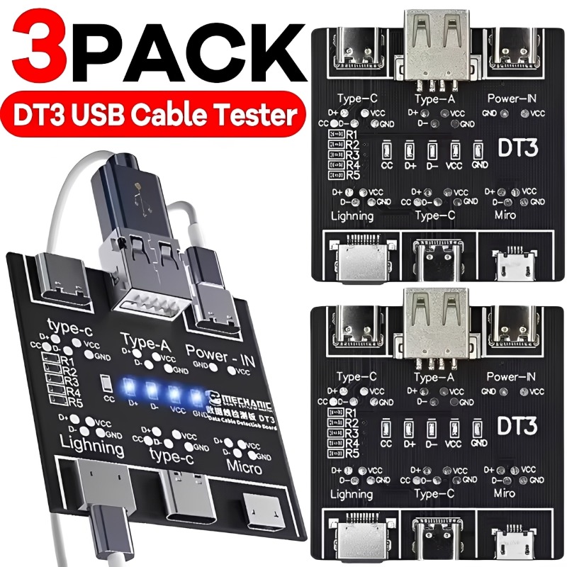 Tethering Cable Usb - 1/2/3 Stück DT3 USB-Tester Datenkabel-Prüfgerät für
