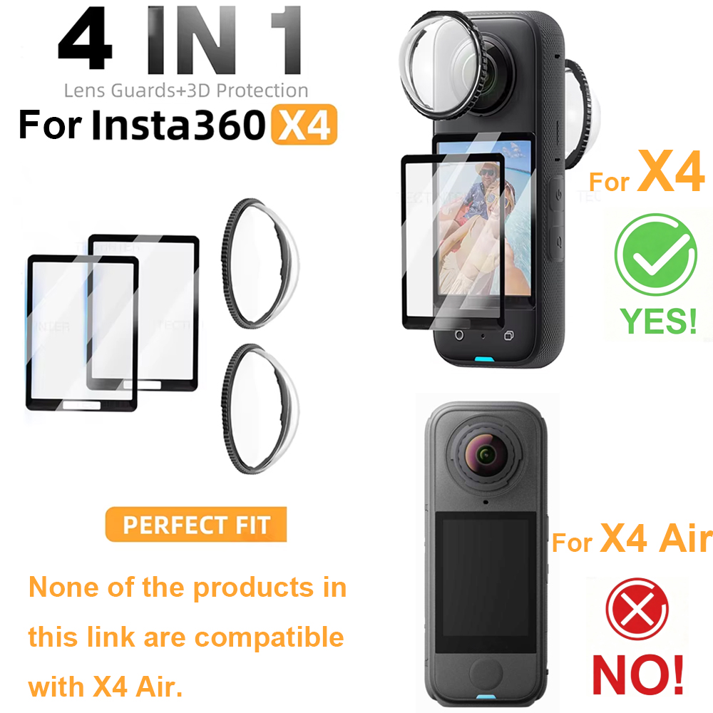 Insta360 Camera X4 - Objektivschutzkappe für Insta360 X4, Displayschutzfolie, schnell