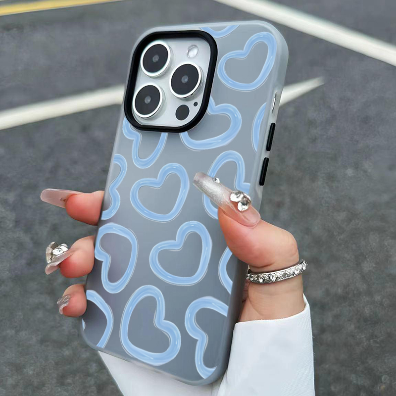 Photography Hobby - Niedliche Handyhülle mit Ölgemälde-Herzmuster für iPhone
