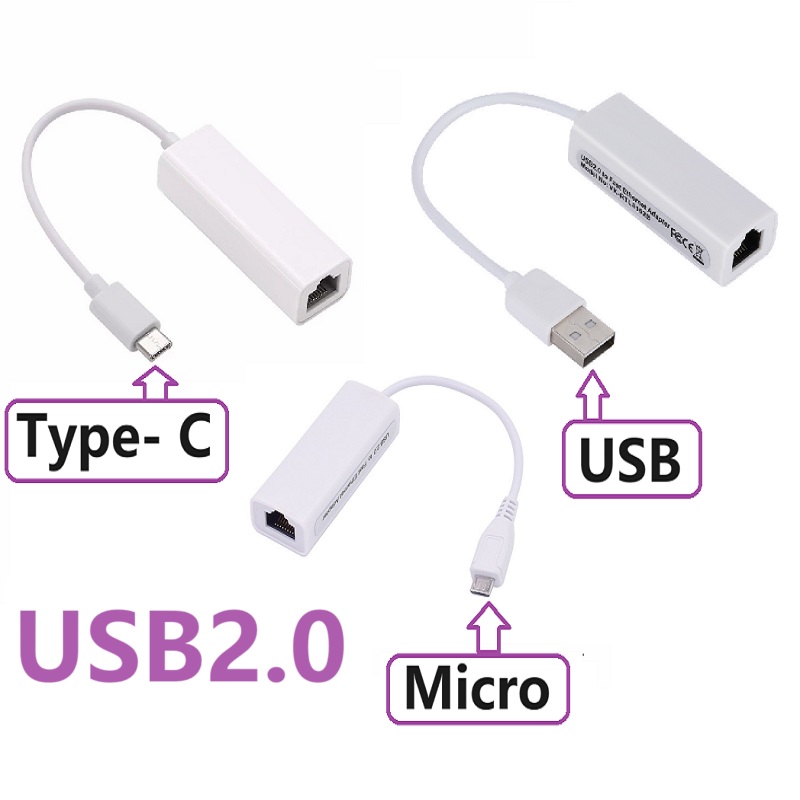 Tethering Cable Usb - USB-Typ-C-Ethernet-Adapter, Netzwerkkarte, USB-Micro-Typ-C auf RJ45, 1000